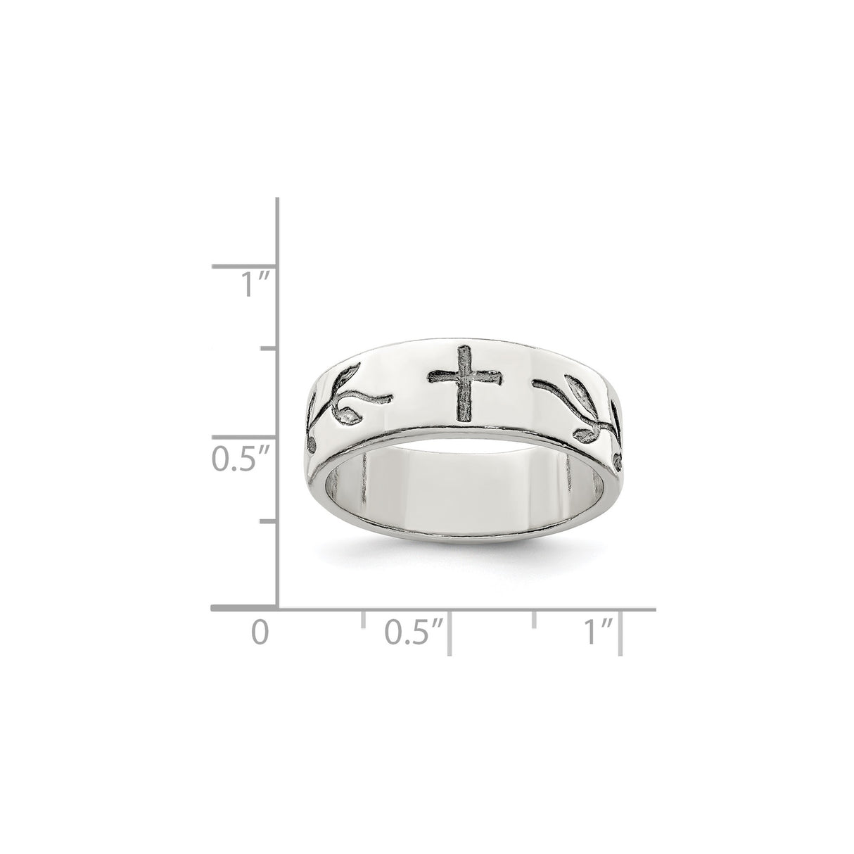Sterling Silver wedding band ring shown for scale