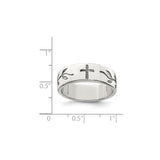 Sterling Silver wedding band ring shown for scale