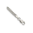 925 White Gold 3.25 mm Curb Chain Bracelet, Polished shown for scale