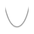 925 White Gold 3.25 mm Curb Chain Necklace, Polished