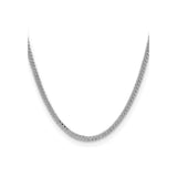 925 White Gold 3.25 mm Curb Chain Necklace, Polished