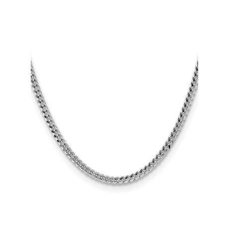 925 White Gold 4 mm Curb Chain Necklace, Polished