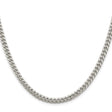 925 White Gold 5 mm Curb Chain Necklace, Polished