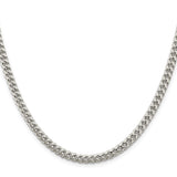 925 White Gold 5 mm Curb Chain Necklace, Polished