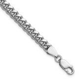 925 White Gold 5 mm Curb Chain Bracelet, Polished detail view