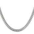 925 White Gold 6 mm Curb Chain Necklace, Polished