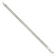 925 White Gold 6 mm Curb Chain Bracelet, Polished
