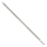 925 White Gold 6 mm Curb Chain Bracelet, Polished