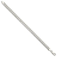 925 White Gold 7 mm Curb Chain Anklet, Polished