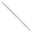 925 White Gold 7.35 mm Curb Chain Anklet, Polished