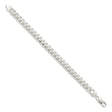 925 White Gold 8.5 mm Curb Chain Anklet, Polished