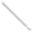 925 White Gold 10.5 mm Curb Chain Bracelet, Polished