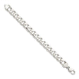 925 White Gold 11 mm Curb Chain Bracelet, Polished
