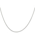925 White Gold 0.95 mm Franco Chain Necklace, Polished