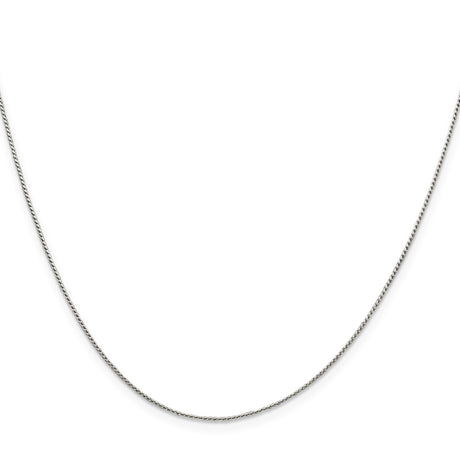 925 White Gold 0.95 mm Franco Chain Necklace, Polished