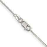 925 White Gold 0.95 mm Franco Chain Necklace, Polished alternate angle