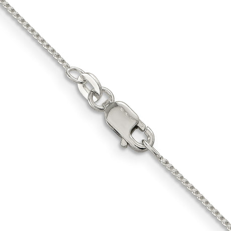 925 White Gold 0.95 mm Franco Chain Necklace, Polished alternate angle