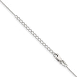 925 White Gold 0.95 mm Franco Chain Necklace, Polished detail view