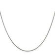 925 White Gold 1 mm Franco Chain Necklace, Polished