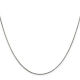 925 White Gold 1 mm Franco Chain Necklace, Polished