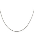 925 White Gold 1.25 mm Franco Chain Necklace, Polished