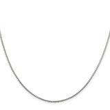 925 White Gold 1.25 mm Franco Chain Necklace, Polished
