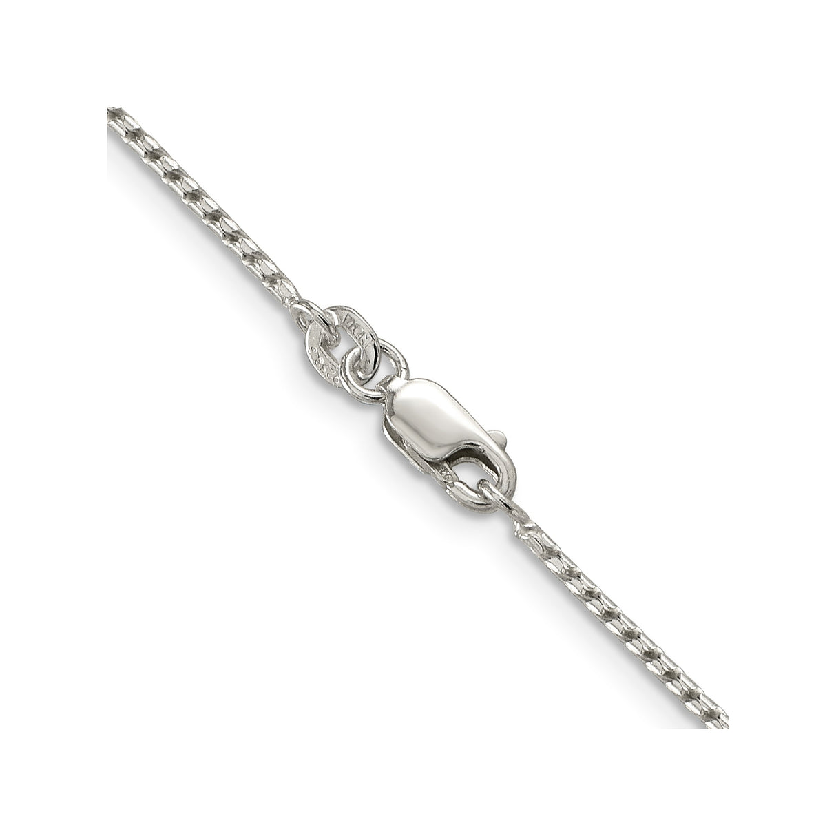 925 White Gold 1.25 mm Franco Chain Necklace, Polished alternate angle