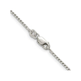 925 White Gold 1.25 mm Franco Chain Necklace, Polished alternate angle