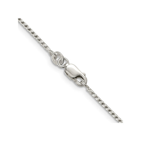 925 White Gold 1.25 mm Franco Chain Necklace, Polished alternate angle