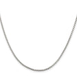 925 White Gold 1.75 mm Franco Chain Necklace, Polished