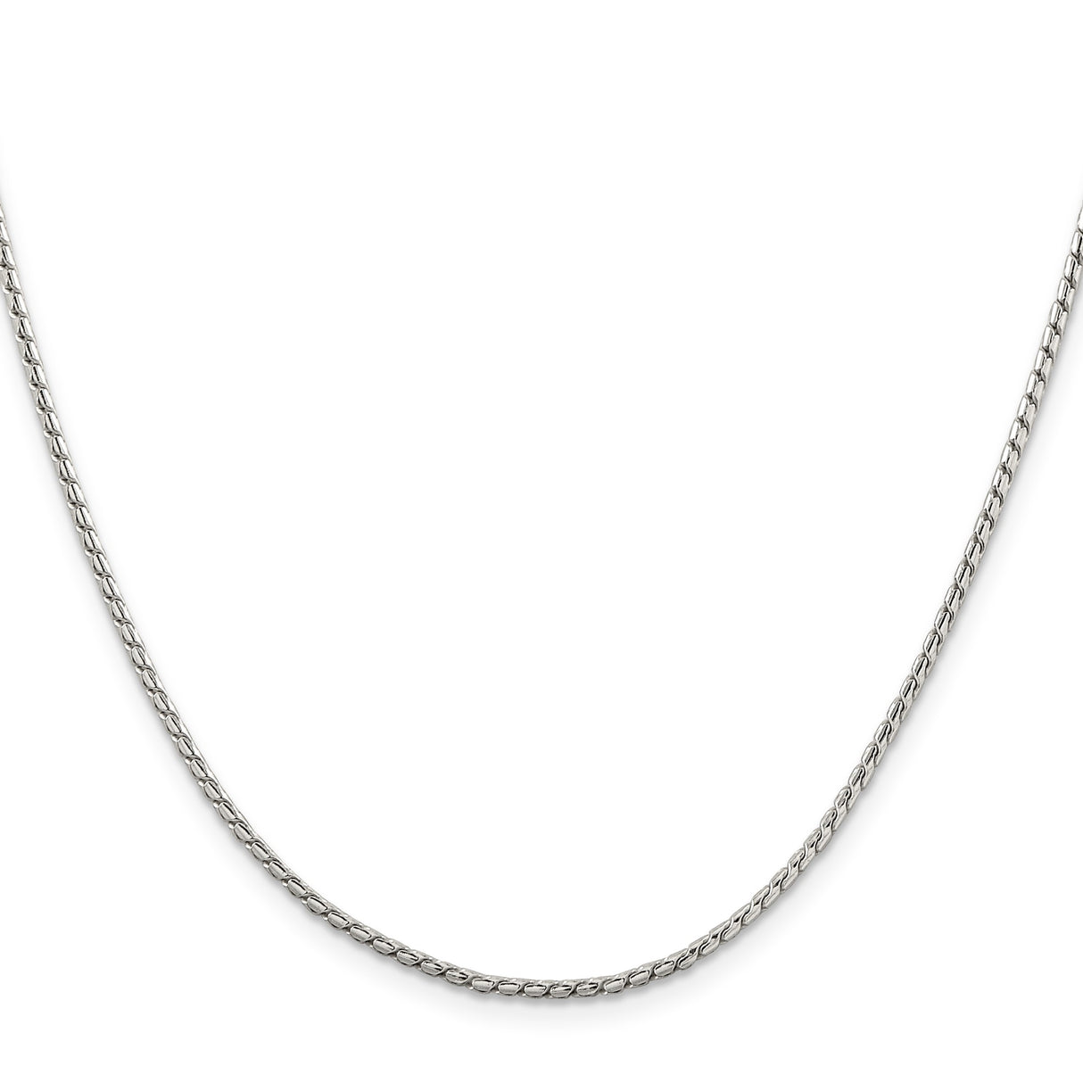 925 White Gold 1.75 mm Franco Chain Necklace, Polished