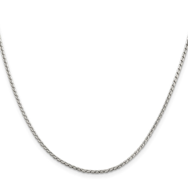 925 White Gold 1.75 mm Franco Chain Necklace, Polished