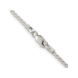 925 White Gold 1.75 mm Franco Chain Necklace, Polished alternate angle