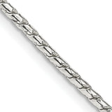925 White Gold 1.75 mm Franco Chain Necklace, Polished detail view