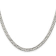 925 White Gold 5.5 mm Polished Chain Necklace, Solid