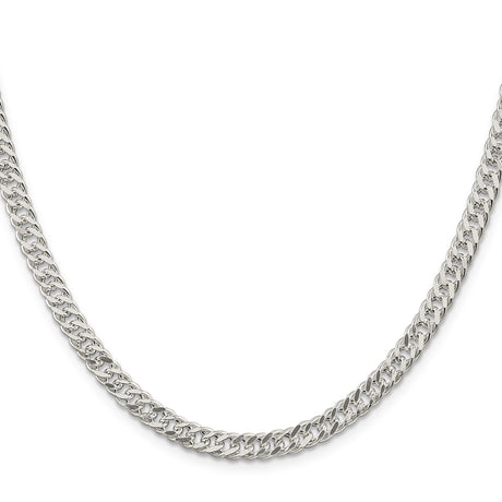 925 White Gold 5.5 mm Polished Chain Necklace, Solid