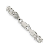 925 White Gold 5.5 mm Polished Chain Necklace, Solid alternate angle