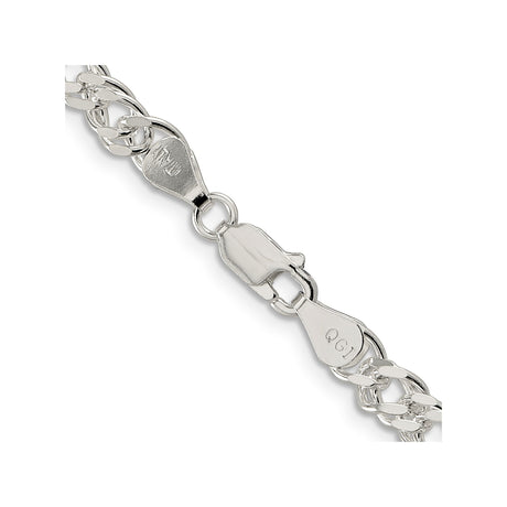 925 White Gold 5.5 mm Polished Chain Necklace, Solid alternate angle