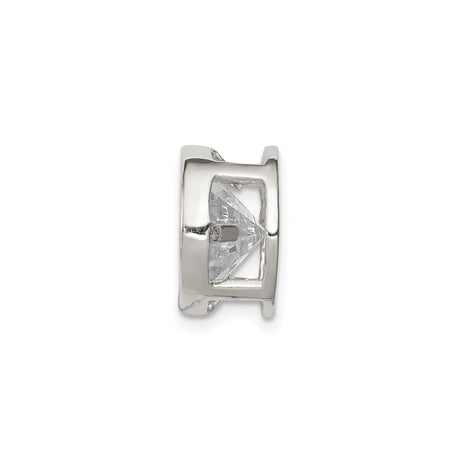 Sterling Silver Pendant with Bezel Set Cubic Zirconia, Round Cut, Minimalist Style for Women