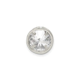 Sterling Silver Pendant with Bezel Set Cubic Zirconia, Round Cut, Minimalist Style for Women