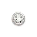 Sterling Silver Pendant with Bezel Set Cubic Zirconia, Round Cut, Minimalist Style for Women