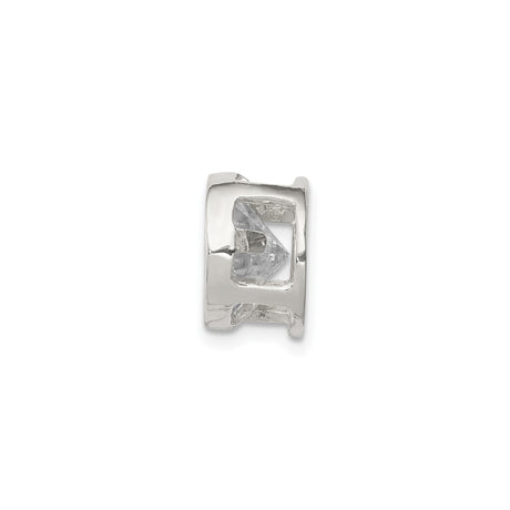 Sterling Silver Stud Earrings with Bezel Set Cubic Zirconia, Modern Lightweight Design