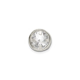 Sterling Silver Stud Earrings with Bezel Set Cubic Zirconia, Modern Lightweight Design