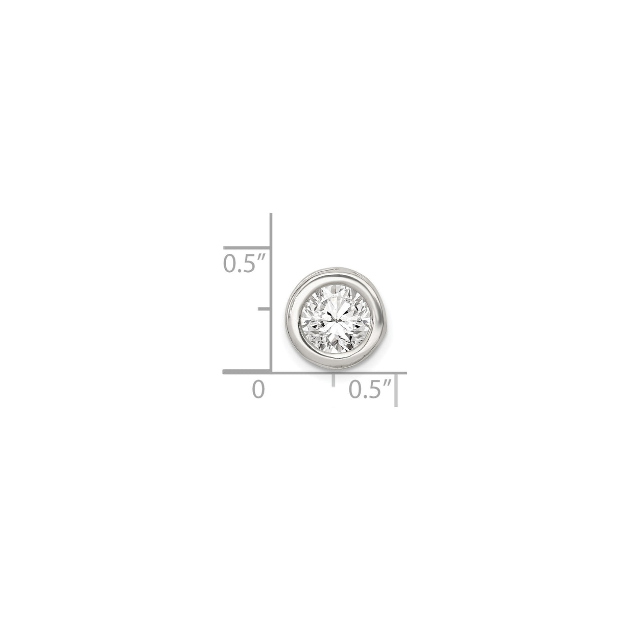 Sterling Silver Stud Earrings with Bezel Set Cubic Zirconia, Modern Lightweight Design