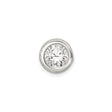Sterling Silver Stud Earrings with Bezel Set Cubic Zirconia, Modern Lightweight Design