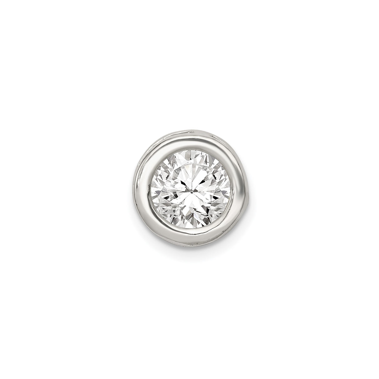 Sterling Silver Stud Earrings with Bezel Set Cubic Zirconia, Modern Lightweight Design