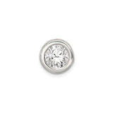 Sterling Silver Stud Earrings with Bezel Set Cubic Zirconia, Modern Lightweight Design