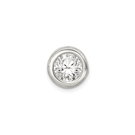 Sterling Silver Stud Earrings with Bezel Set Cubic Zirconia, Modern Lightweight Design