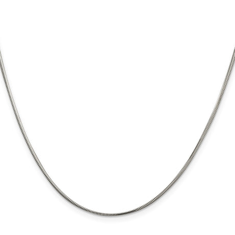 925 White Gold 1.5 mm Polished Chain Necklace, Solid