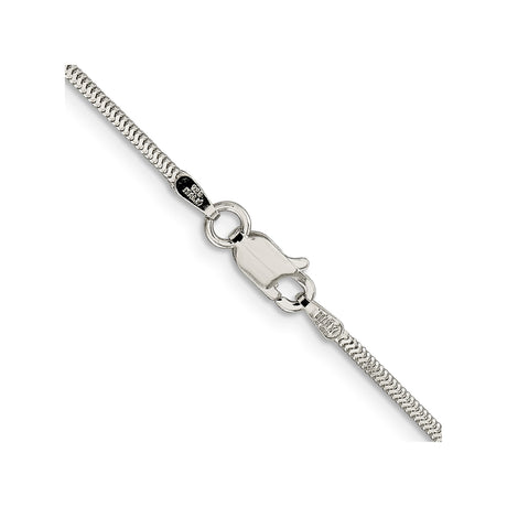 925 White Gold 1.5 mm Polished Chain Necklace, Solid alternate angle